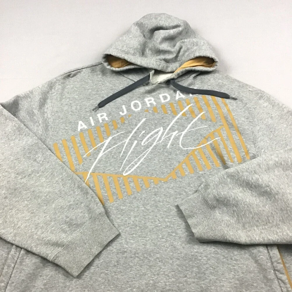 Jordan Hoodie Men 3XL Gray Flight Jumpman Essentials Pullover Sweatshirt XXXL *